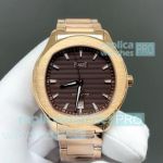 TW Factory New Clone Piaget Polo Date Brown Dial 150th Anniversary Edition Rose Gold Watch 